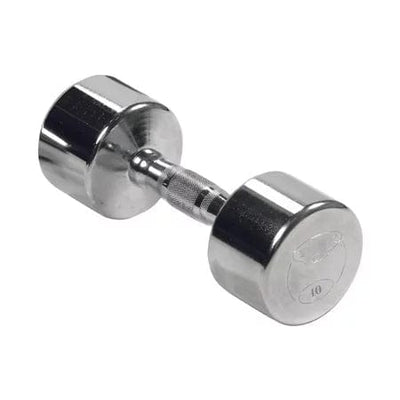 17.5 lb Professional Chrome Dumbbell w/ Ergo Grip (Solid Steel)