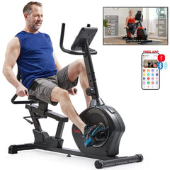 Sunny Health & Fitness Smart Heavy-Duty Magnetic Recumbent Exercise Bike with 350LB Weight Capacity - SF-RB424002