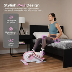 Sunny Health & Fitness Pink Smart Portable Magnetic Under Desk Elliptical - P2420