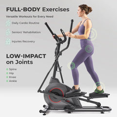 Sunny Health & Fitness Pro Smart Magnetic Elliptical Trainer with 16 Inches Stride - SF-E323038