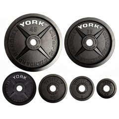10 lb YORK 2" "Legacy" Cast Iron Precision Milled Olympic Plate - **PAIRS ONLY**