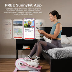 Sunny Health & Fitness Pink Smart Portable Magnetic Under Desk Elliptical - P2420