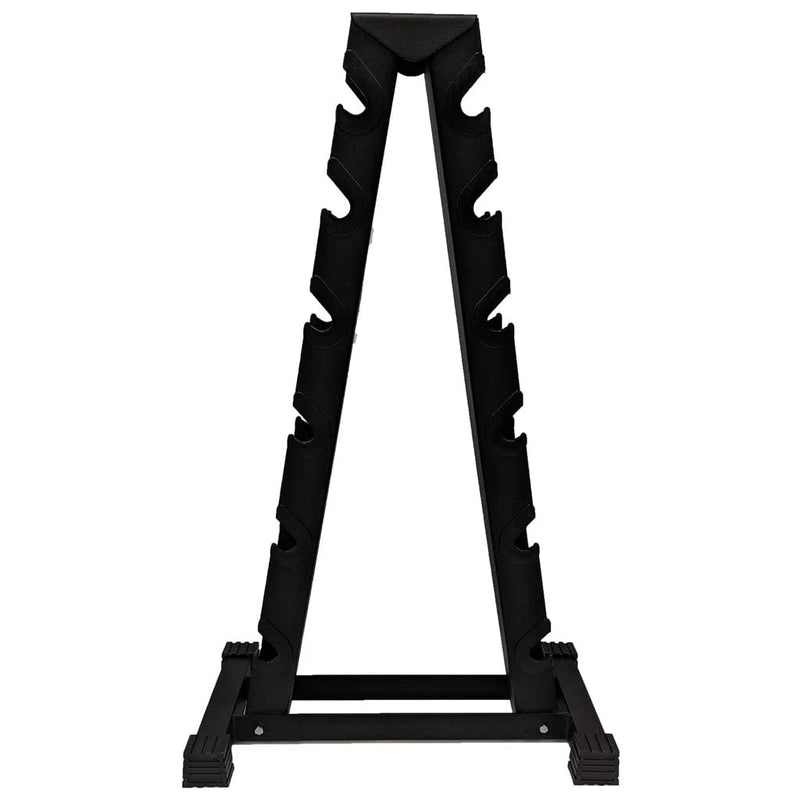 2 Sided A-Frame Dumbbell Rack - Black   Accommodates Rubber Hex or Chrome  (Any 6 prs. 2.5 - 30)