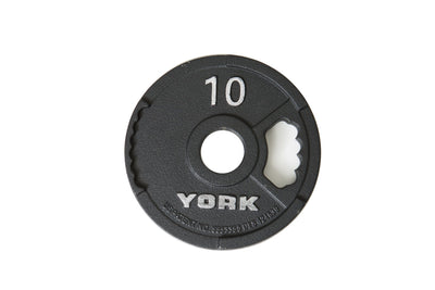 10 lbs. G-2 Olympic Dual Grip Thin Line Cast Iron Plate - Black - **PAIRS ONLY**