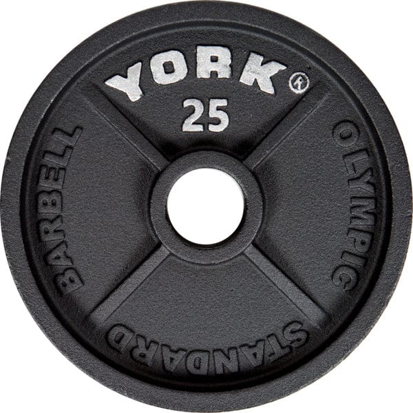 25 lbs. Int'l Cast Iron Olympic Plate - Black