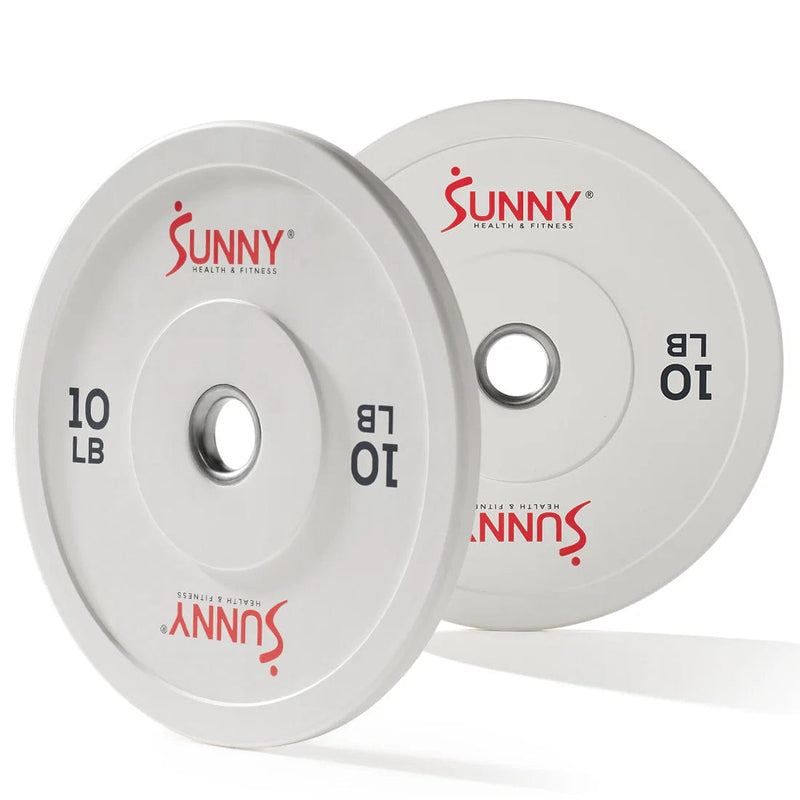 Sunny Health & Fitness Elite 2-inch Rubber Olympic Weight Plates 10-Pound (Pair) - SF-OP01-10