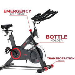 Sunny Health & Fitness Premium Indoor Cycling Smart Stationary Bike with Exclusive Sunny Fit® App Enhanced Bluetooth Connectivity - SF-B1805SMART