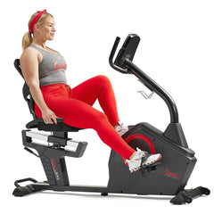 Sunny Health & Fitness Premium Magnetic Resistance Smart Recumbent Bike with Exclusive SunnyFit® App Enhanced Bluetooth Connectivity