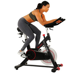 Sunny Health & Fitness Magnetic Belt Drive Indoor Cycling Bike with 44 lb Flywheel and Large Device Holder - SF-B1805