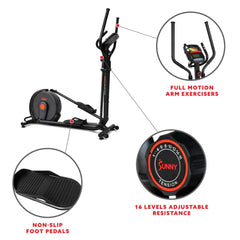 Sunny Health & Fitness Power Stride Smart Elliptical Cross Trainer Machine – SF-E321005