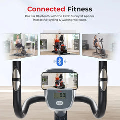 Sunny Health & Fitness Essentials Series Magnetic Smart Recumbent Bike with Exclusive SunnyFit® App Enhanced Bluetooth Connectivity SF-RB422003