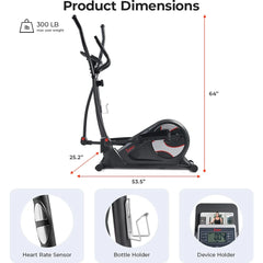 Sunny Health & Fitness Pro Smart Elliptical Trainer With 15 Levels of Magnetic Resistance - SF-E323050