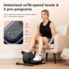 Sunny Health & Fitness SitFit Smart Electric Motorized Under Desk Smart Elliptical (Dark Grey) - SF-E3959SMARTG