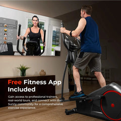 Sunny Health & Fitness Smart 15-Level Magnetic Resistance Elliptical with Long Stride - SF-E323055