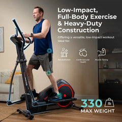 Sunny Health & Fitness Smart 15-Level Magnetic Resistance Elliptical with Long Stride - SF-E323055