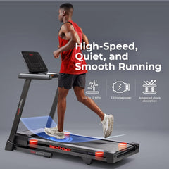 Sunny Health & Fitness Elite Smart Auto Incline 20” Deck Treadmill with 300Lb Weight Capacity - SF-T723016