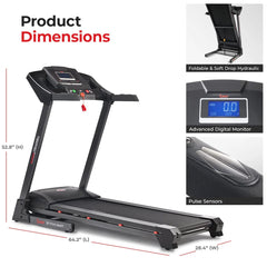 Sunny Health & Fitness Premium Smart Treadmill with Auto Incline - SF-T7515SMART