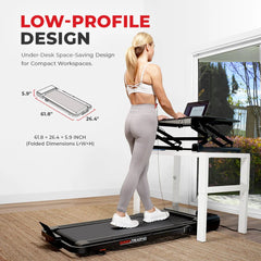 Sunny Health & Fitness Pacer Smart Compact Auto Incline Treadpad Treadmill - SF-T722076