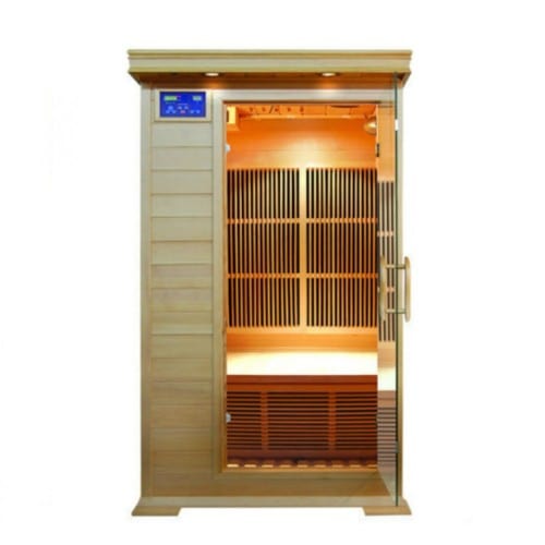 Sunray 1 Person Hemlock Sauna w/Carbon Heaters HL100K2 Barrett