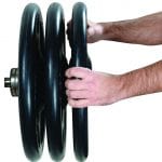 "ISO-GRIP" 300 lb Int'l Set (2 x 45 lb, 35 lb, 25 lb, 10 lb, 2.5 lb, & 4 x 5 lb) 2972, pr. Spring Collars - Bk