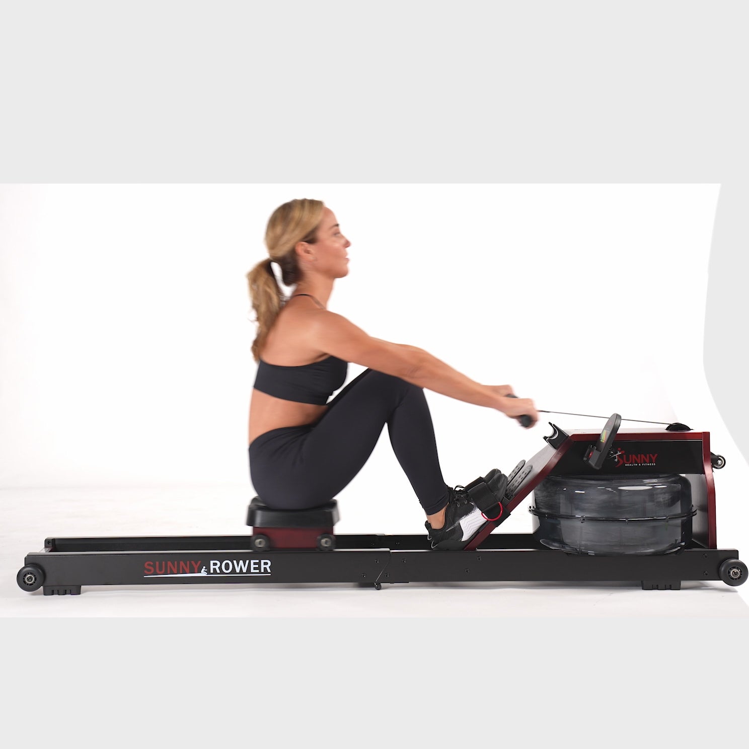 Sunny Health & Fitness Wooden Water Rowing Machine - SF-RW522074