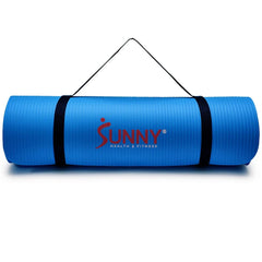 Sunny Health & Fitness Premium 1/2-Inch Extra Thick Exercise Yoga Mat - Blue - SF-EM03-BU