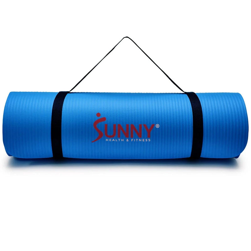 Sunny Health & Fitness Premium 1/2-Inch Extra Thick Exercise Yoga Mat - Blue - SF-EM03-BU