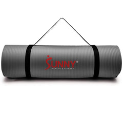 Sunny Health & Fitness Premium 1/2-Inch Extra Thick Exercise Yoga Mat - Grey - SF-EM03-GY