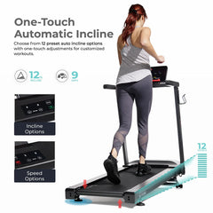 Sunny Health & Fitness Interactive Slim Auto Incline Treadmill with Bluetooth – SF-T722022