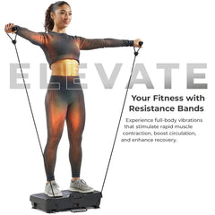 Sunny Health & Fitness Vibration Platform Exercise Machine with Resistance Band - SF-VP822056