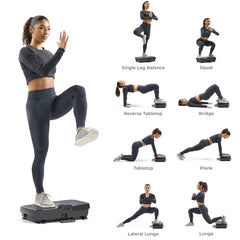 Sunny Health & Fitness Vibration Platform Exercise Machine with Resistance Band - SF-VP822056