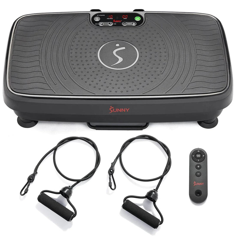 Sunny Health & Fitness Vibration Platform Exercise Machine with Resistance Band - SF-VP822056