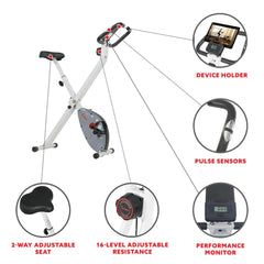 Sunny Health & Fitness Magnetic Foldable Exercise Bike - SF-B2989