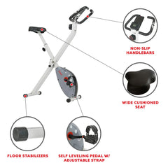 Sunny Health & Fitness Magnetic Foldable Exercise Bike - SF-B2989