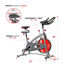 Sunny Health & Fitness SF-B1423 Belt Drive Indoor Cycling Bike