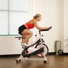 Sunny Health & Fitness 40lb Flywheel Belt Drive Indoor Cycle Bike w/ Clipped Pedals - SF-B1509