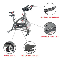 Sunny Health & Fitness Magnetic Belt Drive Indoor Cycling Bike - SF-B1877