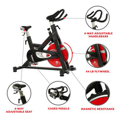 Sunny Health & Fitness Evolution Pro Magnetic Belt Drive Indoor Cycling Bike - SF-B1714