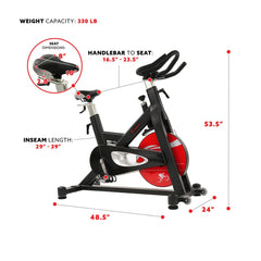 Sunny Health & Fitness Evolution Pro Magnetic Belt Drive Indoor Cycling Bike