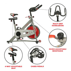 Sunny Health & Fitness Pro II Indoor Cycling Bike with Device Mount and Advanced Display – SF-B1995