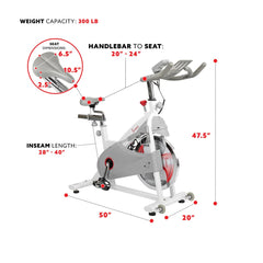 Sunny Health & Fitness Magnetic Belt Drive Premium Indoor Cycling Bike - SF-B1876