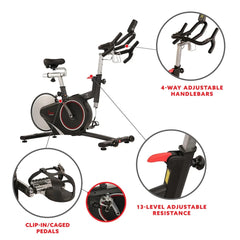 Sunny Health & Fitness Belt Drive Magnetic Indoor Cycling Bike - SF-B1709