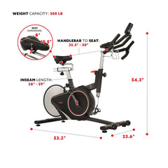 Sunny Health & Fitness Belt Drive Magnetic Indoor Cycling Bike - SF-B1709