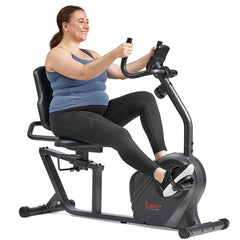 Sunny Health & Fitness Smart Magnetic Resistance Recumbent Bike with Easy Adjustable Seat - SF-RB4616SMART