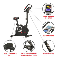 Sunny Health & Fitness Programmable Upright Bike - SF-B2883