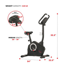 Sunny Health & Fitness Programmable Upright Bike - SF-B2883