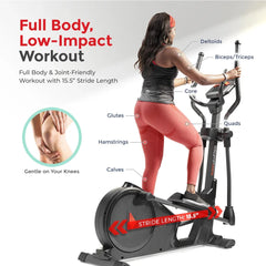 Sunny Health & Fitness Premium Elliptical Exercise Machine Smart Trainer with Exclusive SunnyFit® App Enhanced Bluetooth Connectivity - SF-E3912SMART