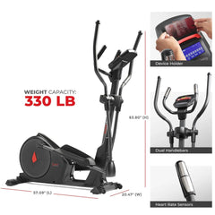 Sunny Health & Fitness Premium Elliptical Exercise Machine Smart Trainer with Exclusive SunnyFit® App Enhanced Bluetooth Connectivity - SF-E3912SMART