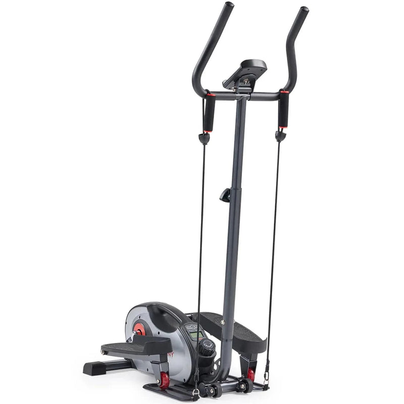 Sunny Health & Fitness Smart Compact Magnetic Elliptical Trainer with Resistance Bands - SF-E323057