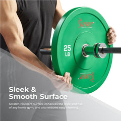Sunny Health & Fitness Elite 2-inch Rubber Olympic Weight Plates 25-Pound (Pair) - SF-OP01-25